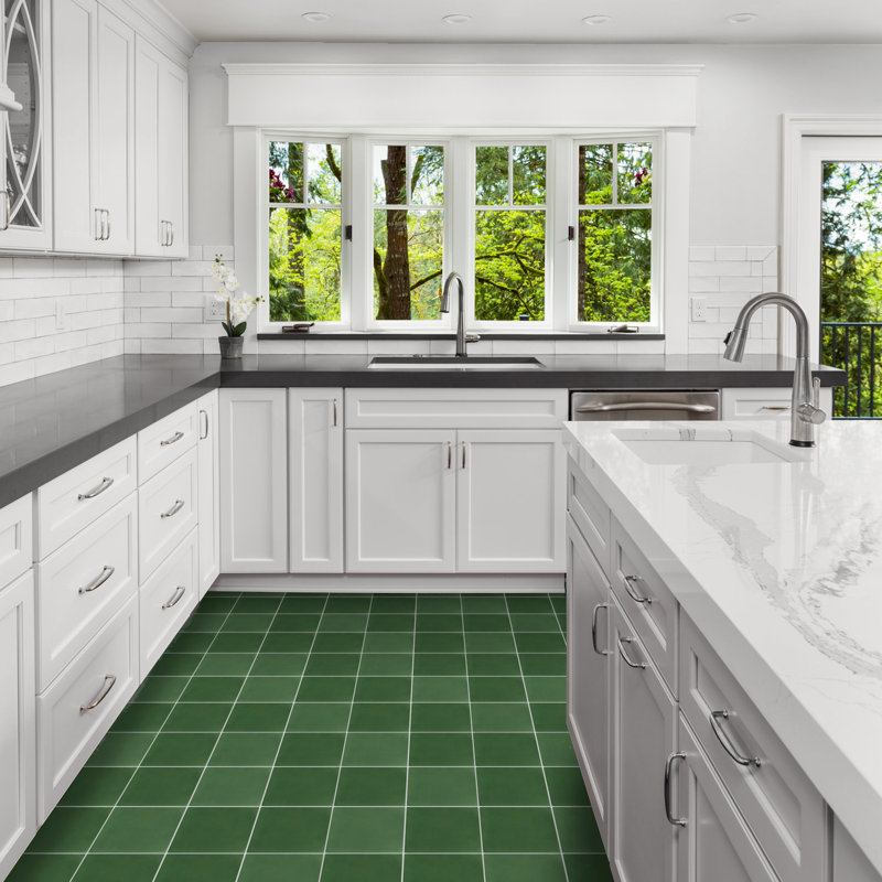 Solid 8" x 8" Cement Wall & Floor Tile, Rainforest