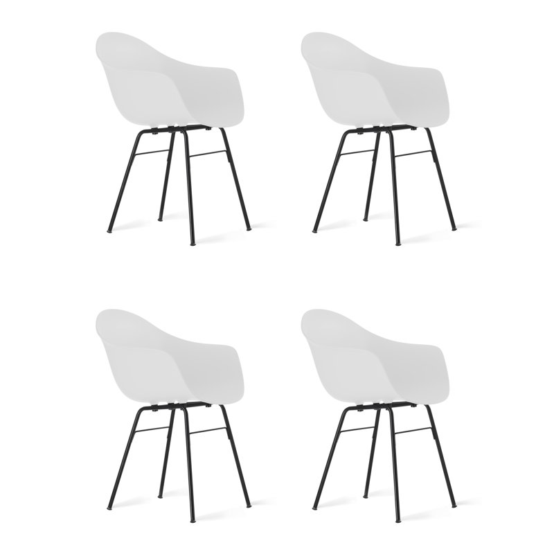 TA Armchair (Set of 4), White/Black
