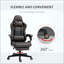 Fauteuil de jeu en cuir polyuréthane de bureau de course avec dossier inclinable, dossier lombaire et siège réglable