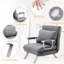 Chaise réglable à 5 positions, pliante grise avec coussin et structure en acier stable