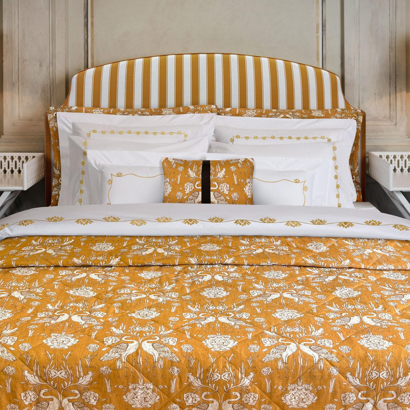 Everbound Quilted Bed Cover - Mustard, 114" W x 110" L