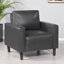 Fauteuil rembourré en similicuir de style moderne gris foncé