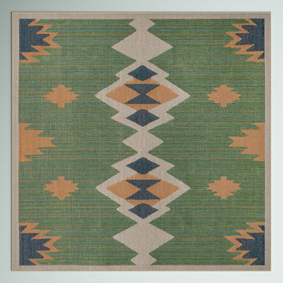 Tapis d'intérieur / extérieur vert Lauryn