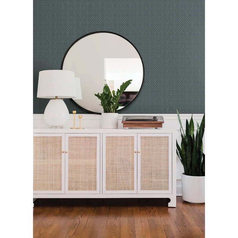 Chevron Wallpaper Double Roll, Teal