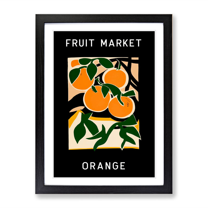 Orange Fruit Market Exhibition Vol.5 - Single Picture Frame Print on Wood, 46cm H x 34cm W x 2cm D