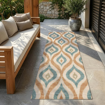 Tapis géométrique Shuana ACN3068 lavable à la machine pour intérieur/extérieur