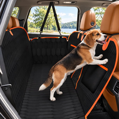 Un hamac portatif pour chien à installer sur le siège arrière, combinant protection imperméable et antidérapante pour les animaux de compagnie et compatible avec les voitures, les VUS et les camions.