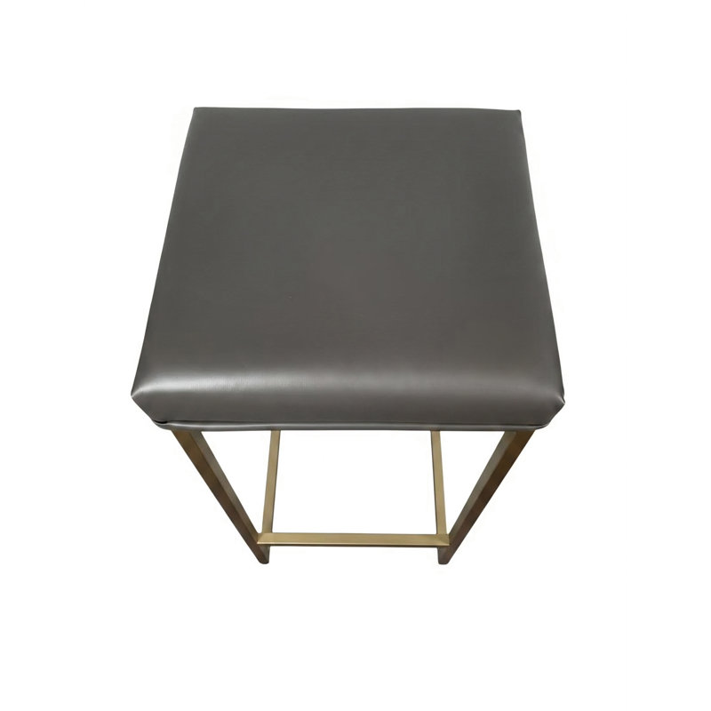 Tabouret de bar en cuir gris
