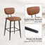 Upholstered Counter Stool with Metal Frame-271538351