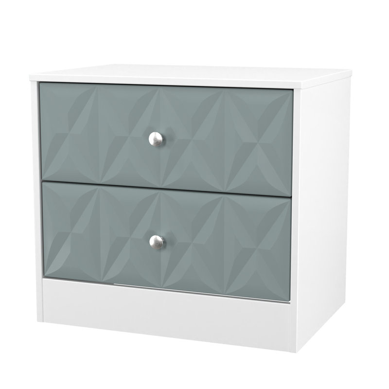 Ceinwen 58cm W Manufactured Wood Bedside Table, Duck/White