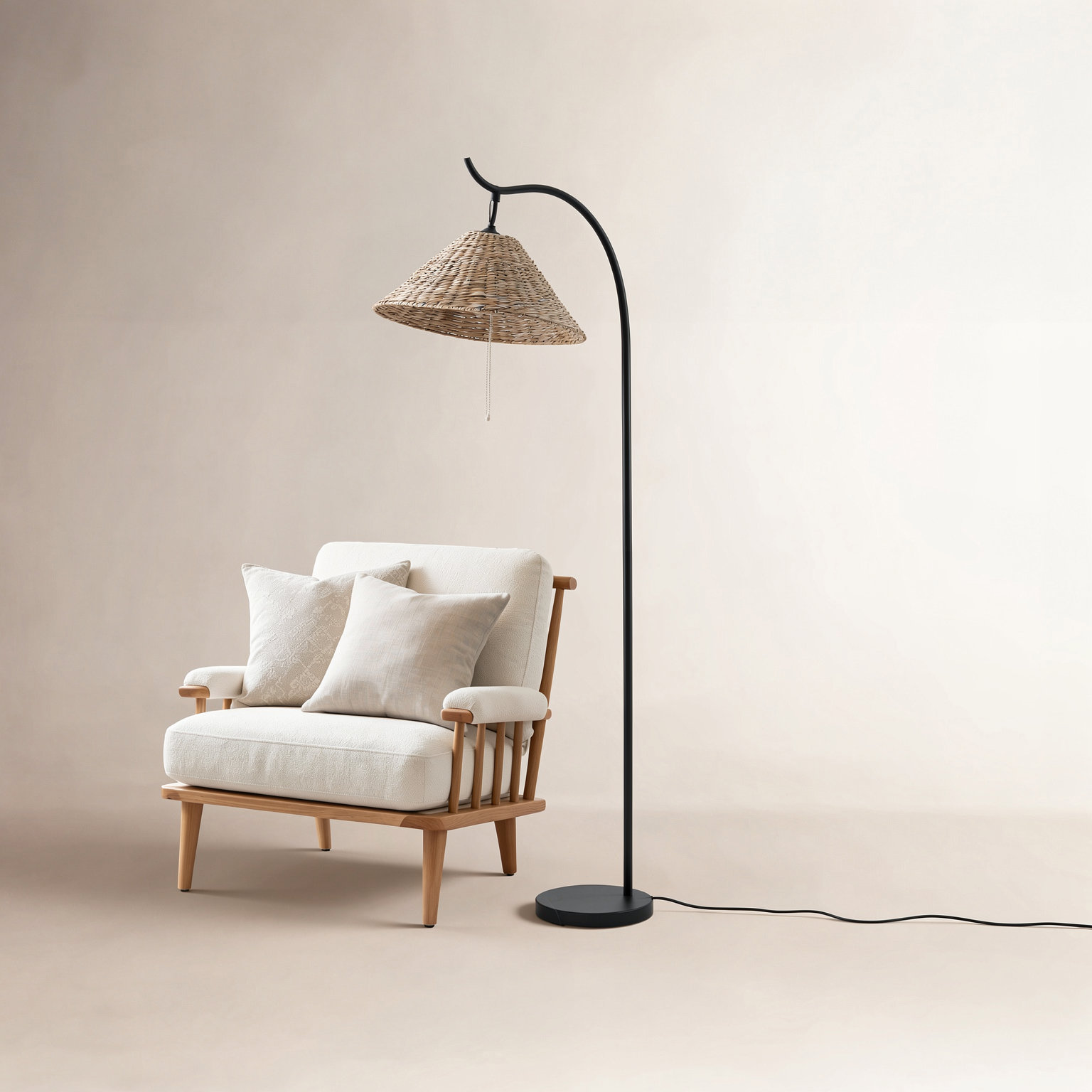 64" Handwoven Floor Lamp