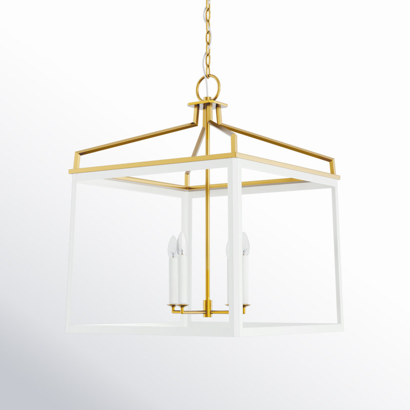 Carlow 4 - Light Chandelier, 23.5" H x 18" W x 18" D, Matte White