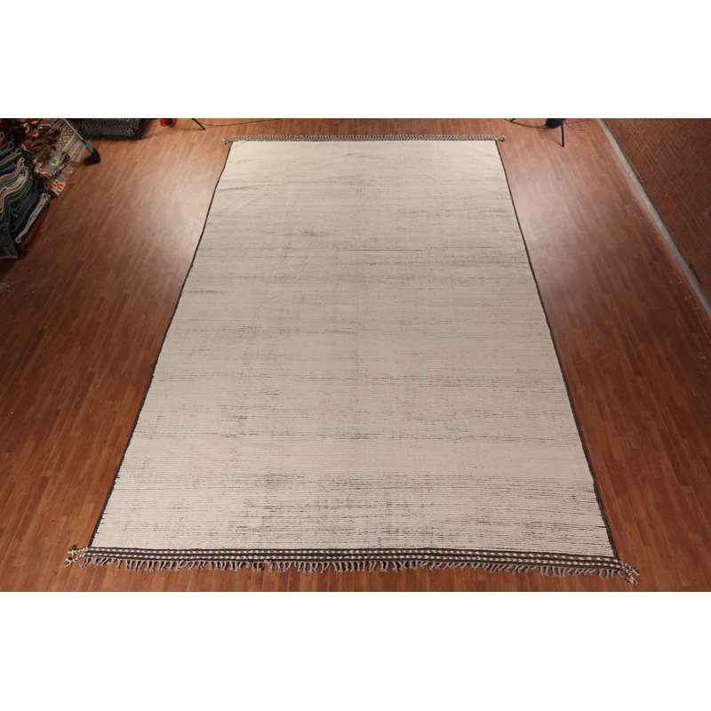 Tapis oriental marocain ivoire fait à la main