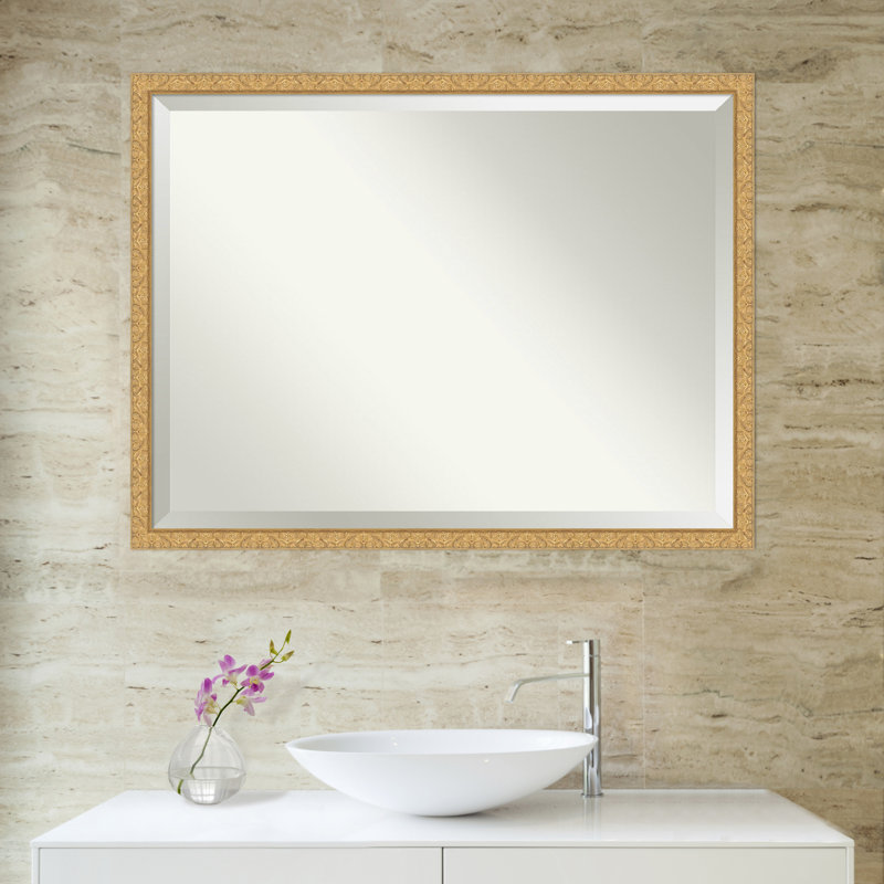 Miroir de salle de bain mural Lila, Doré, 32,5 po x 42,5 po
