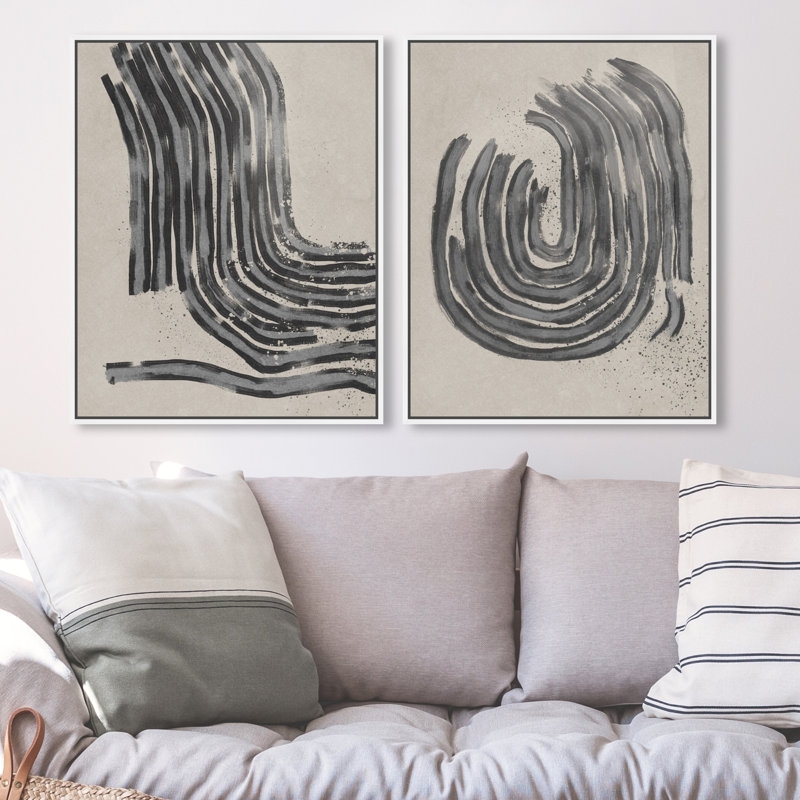 Two Spaces Set Set by Oliver Gal, 21"H x 25"W, White Floater Frame