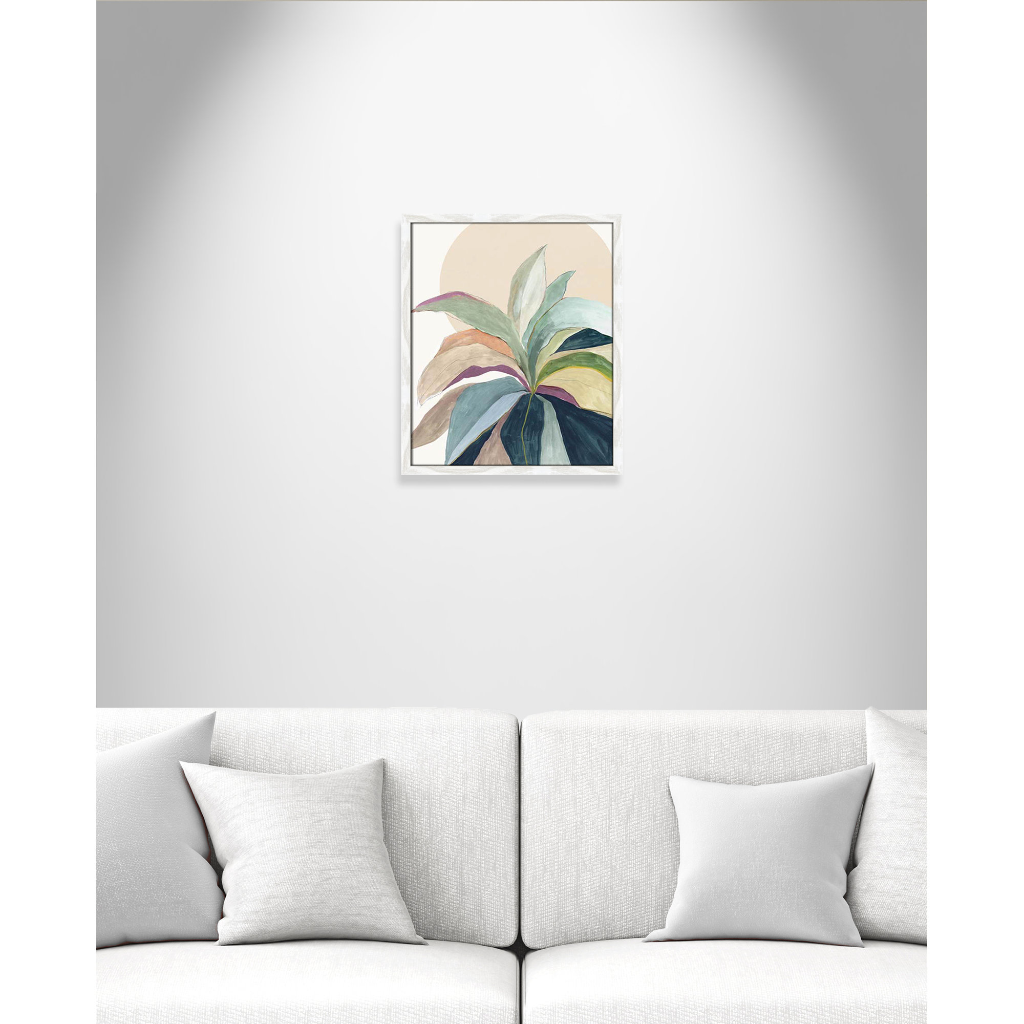 Sunny Bright Leaves II by Asia Jensen, White Slim Unmatted Picture Framed, 19" H x 16" W x 0.75" D