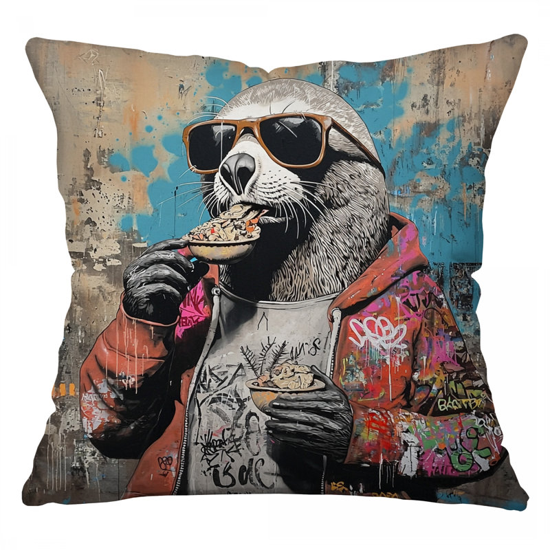 Coussin Cool Otter, Carré 14 po