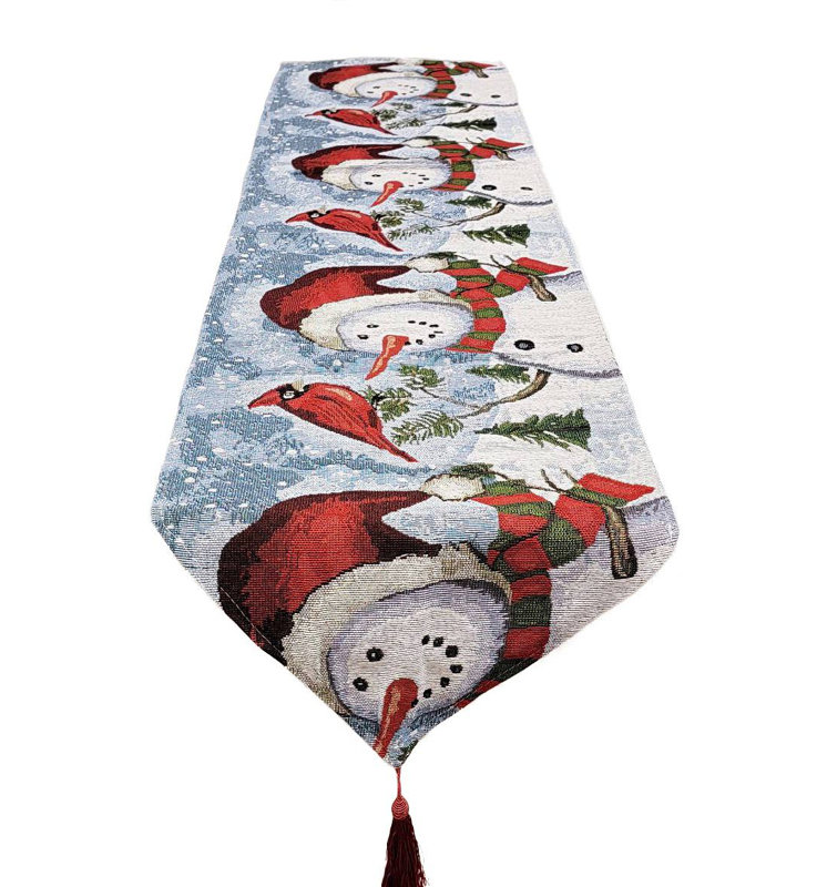 Chemin de table Joyful Snowmen Christmas F07M5-8E