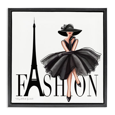 «Parisian Fashion Illustration», art mural encadré sur toile flottante par Elizabeth Tyndall