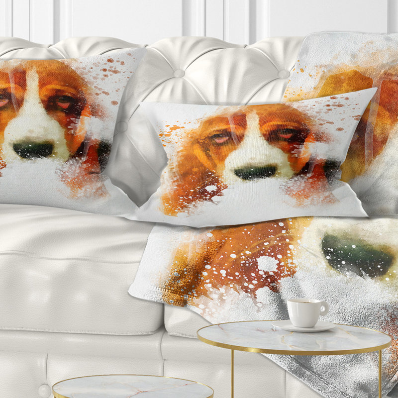 Portrait de chien Sober Brown - coussin décoratif imprimé animal