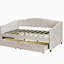 Lit de jour rembourré simple avec deux tiroirs et lattes de bois, beige-705648501
