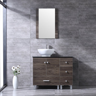 Aldercy 36" Single Bathroom Vanity Set with Mirror