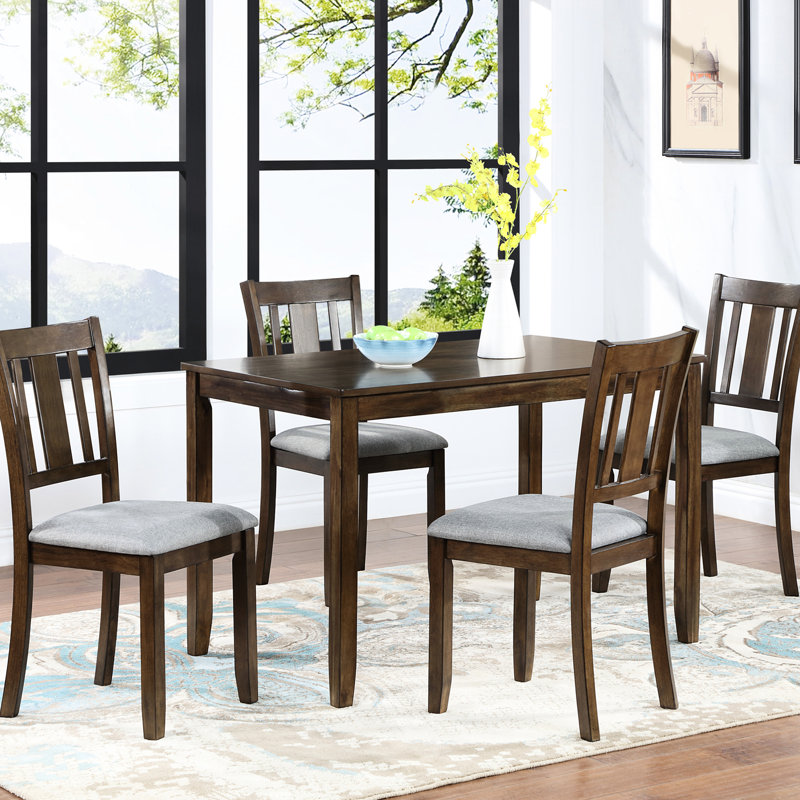Chaises en noyer pour salle à manger - 4 chaises élégantes et rembourrées, assise rembourrée en bois, polyvalentes pour la maison