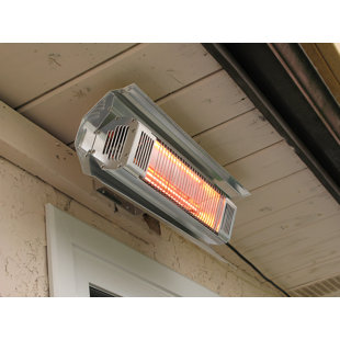 Fire Sense Wall Mounted Infrared Patio Heater 1500W Weatherproof for Indoor Outdoor-Stainless Steel