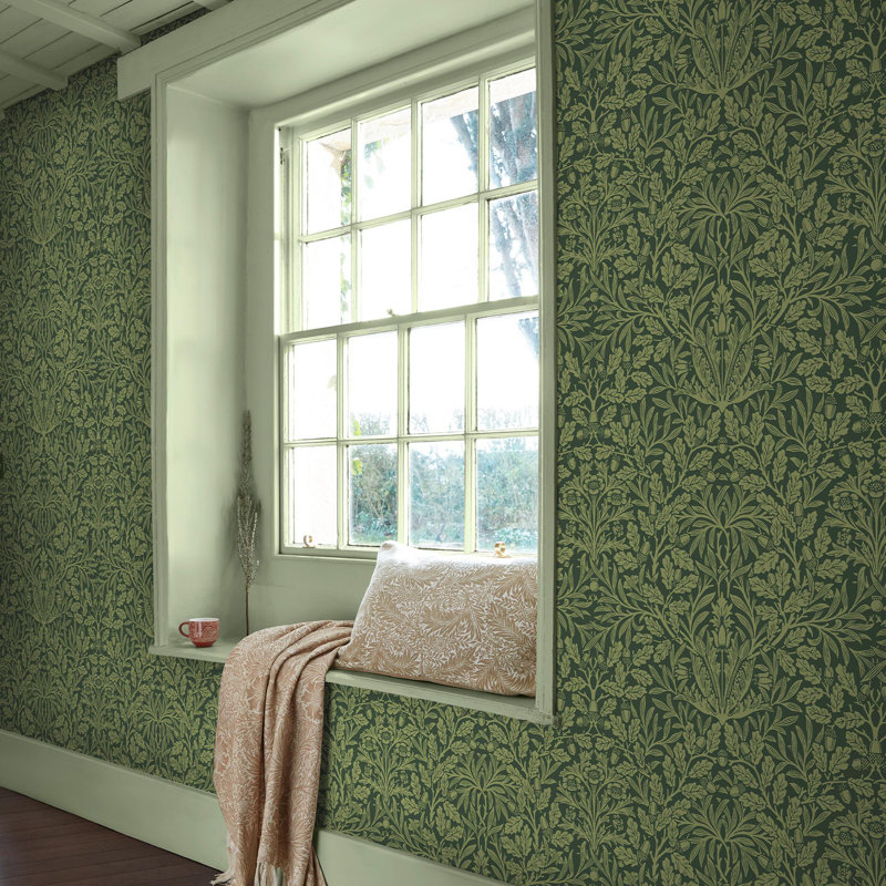 10m x 0.52cm Matte Non-Pasted Wallpaper Roll, Green