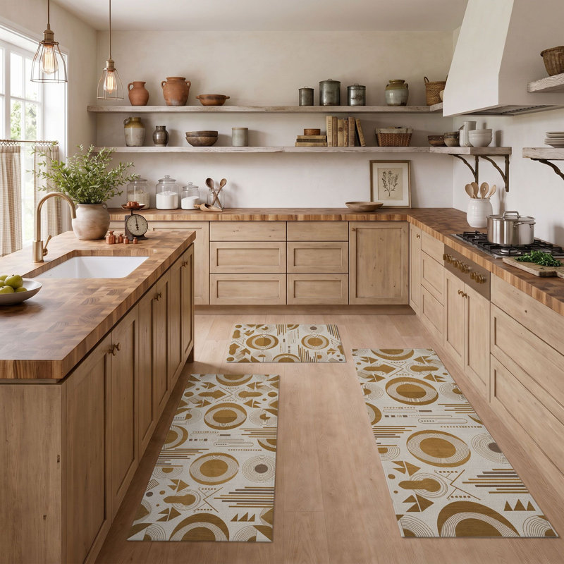 Tapis de cuisine géométriques lavables antidérapants