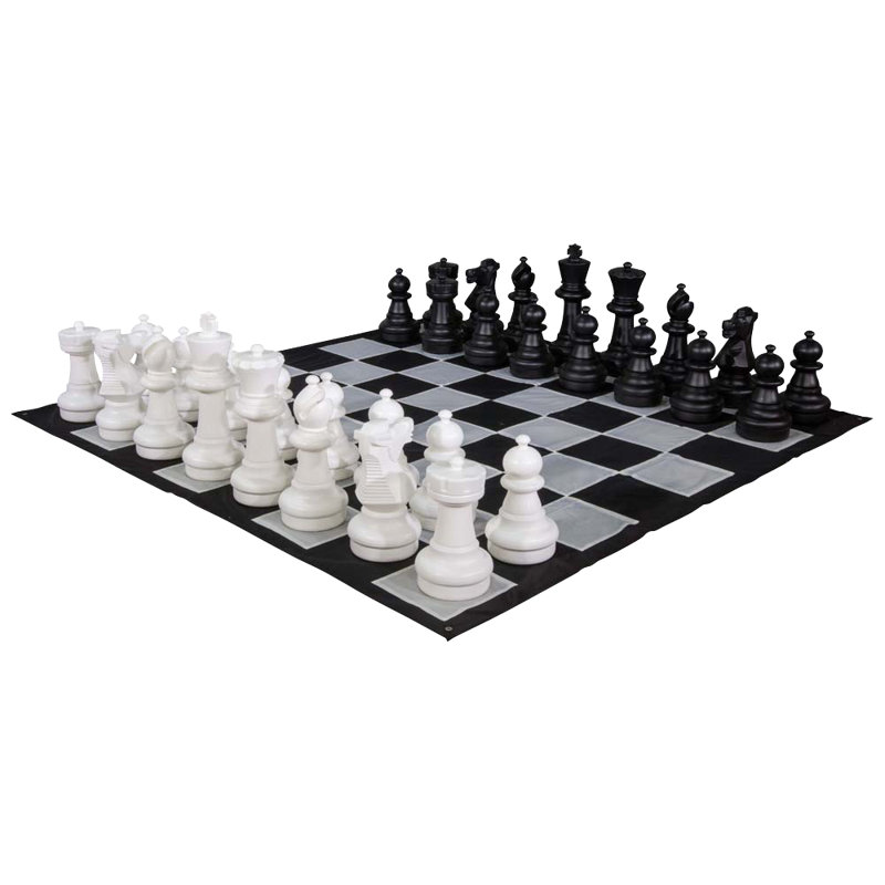 25" Giant Plastic Chess Set with Quick Fold Nylon Board