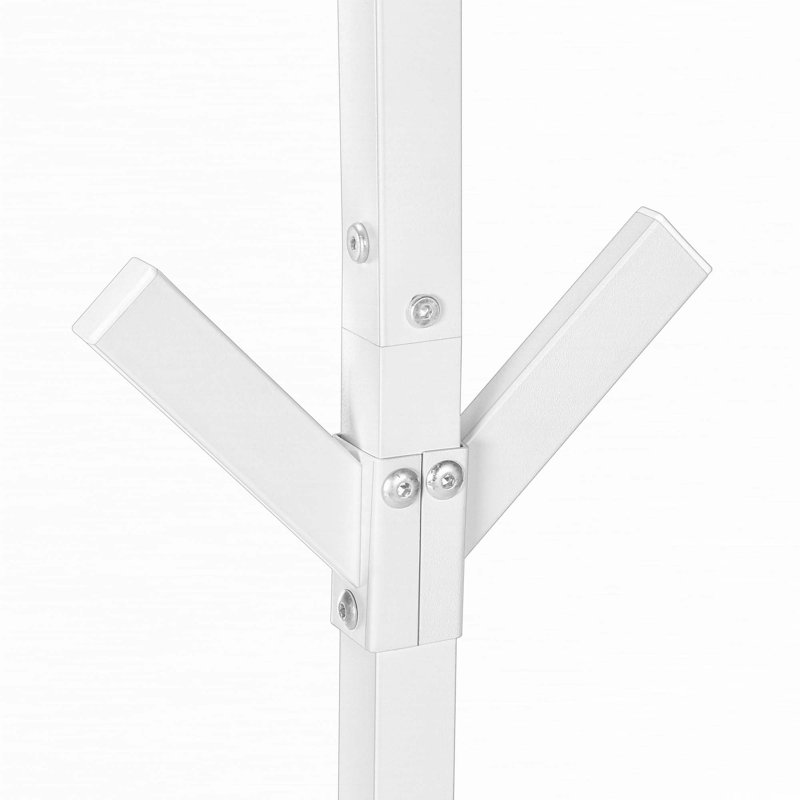 Coat Rack, Hall Tree, Free Standing, 8 Hooks, Entryway,, White