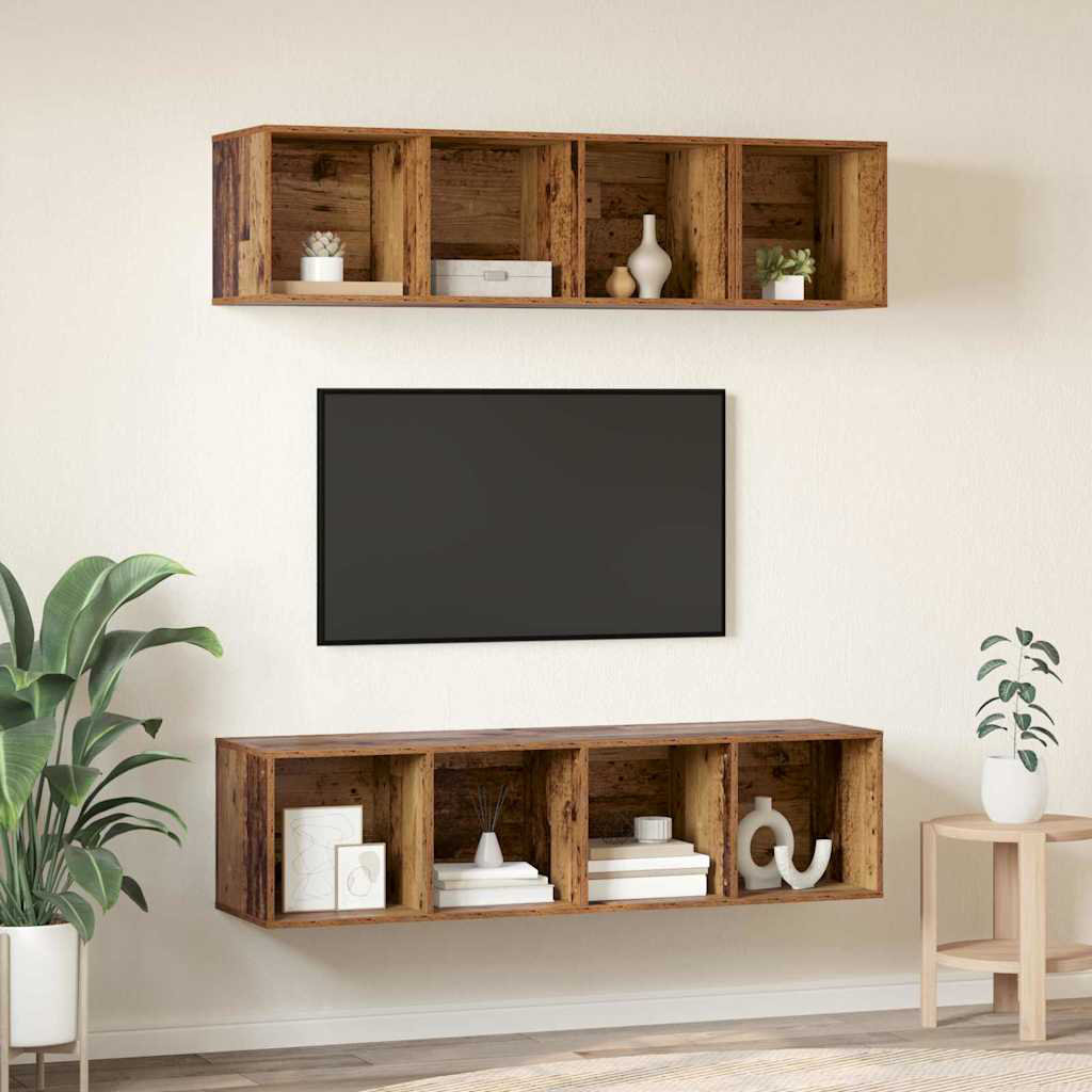 TV Cabinet Set 3 Pcs Engineered Wood