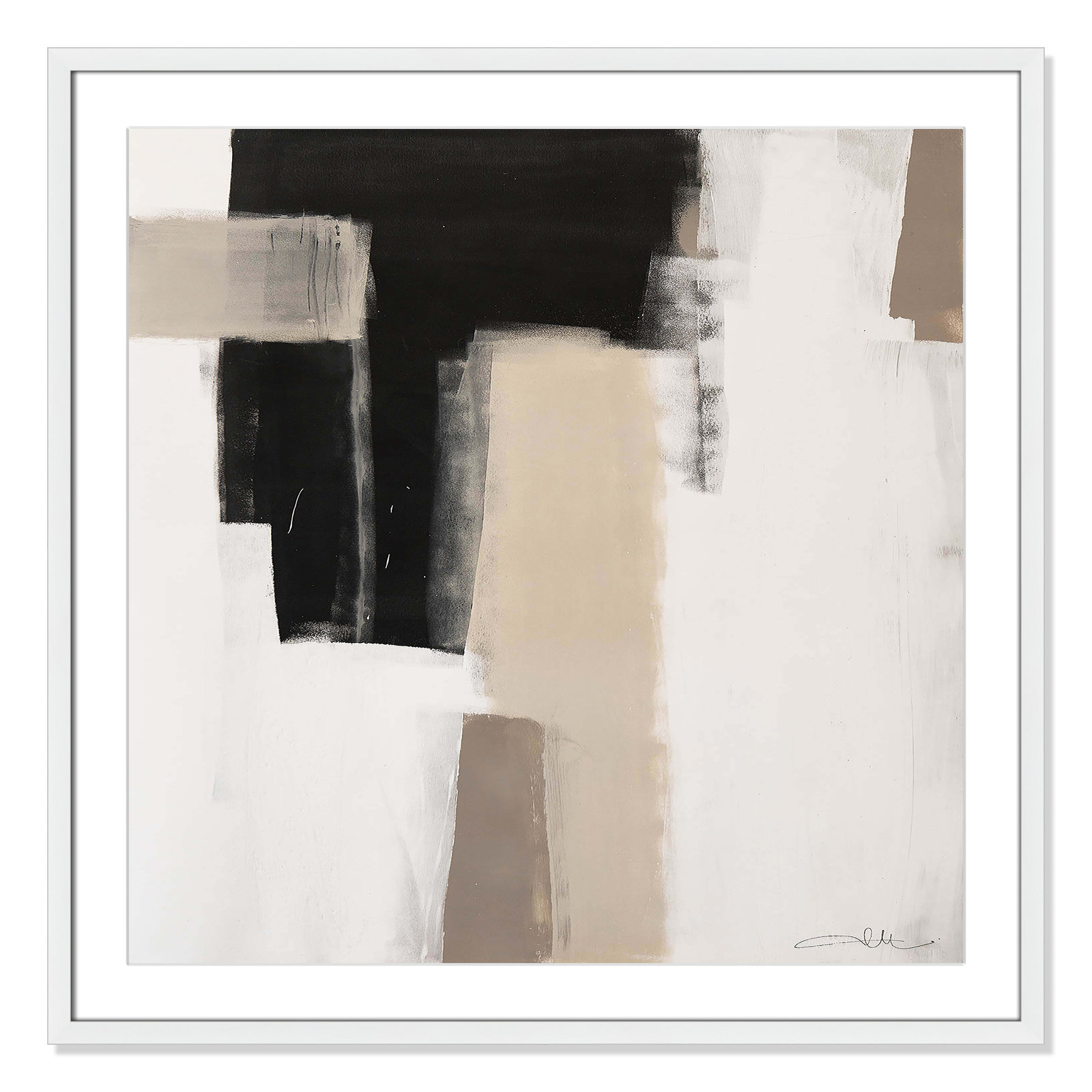 Earth Scapes I Print, 32" H x 32" W x 1.25" D, White Box Framed