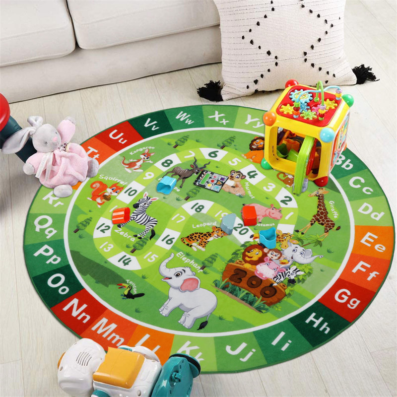 Copernicus Animal Print Indoor Rug, Round 5.25'