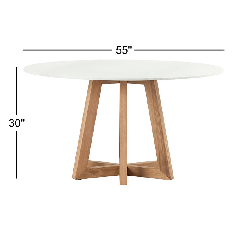 Creston Round Marble Dining Table, 30" H x 55" L x 55" W