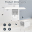  Table de bricolage pliable avec rangement, table de couture mobile avec 2 tablettes et poche latérale, table pliante Home Hobby pour salle de bricolage, hauteur fixe, blanc