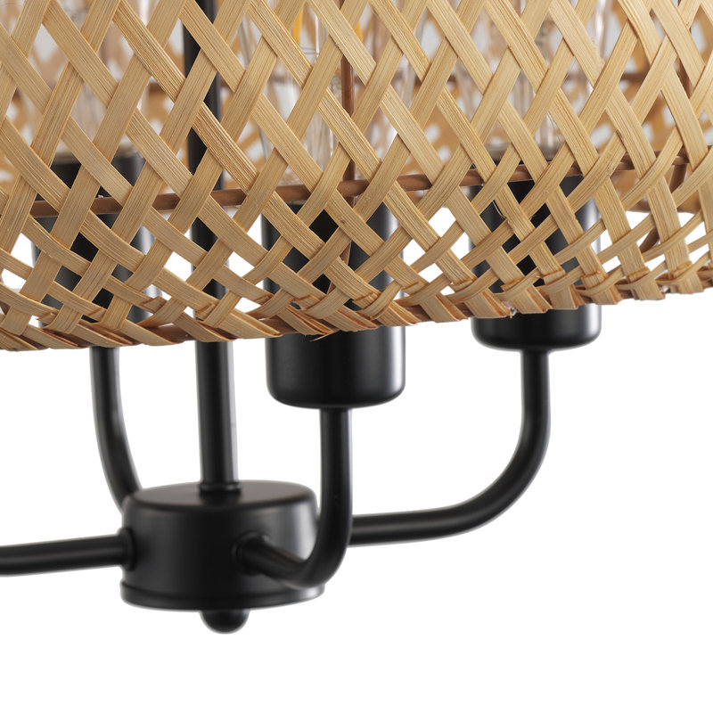 Luminaire suspendu rond en fer 4 lumières