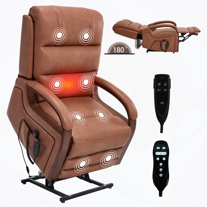 Fauteuil inclinable Power Leatheraire Lift, Orange