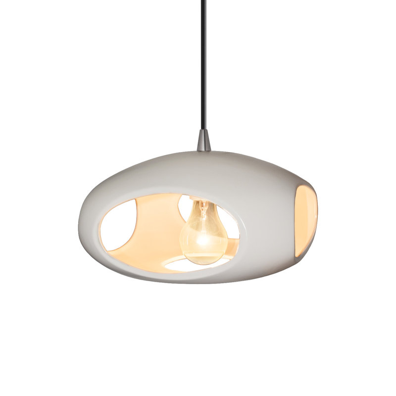 Logan 1 - Light Single Pendant, Brushed Nickel, Matte White