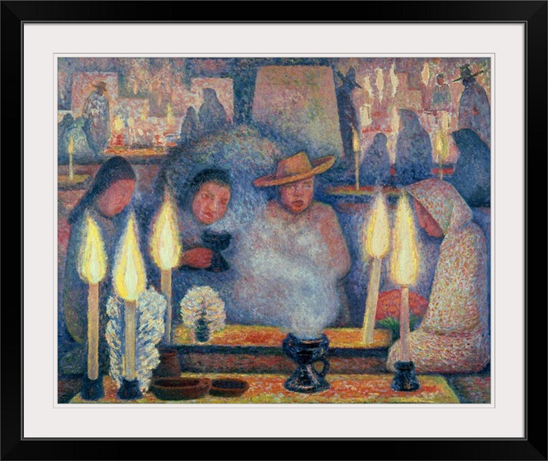 « rivera : the wake, 1926 » par reproduction d’art Diego Rivera, Cadre noir, H 20 po x l 23 po x P 1 po