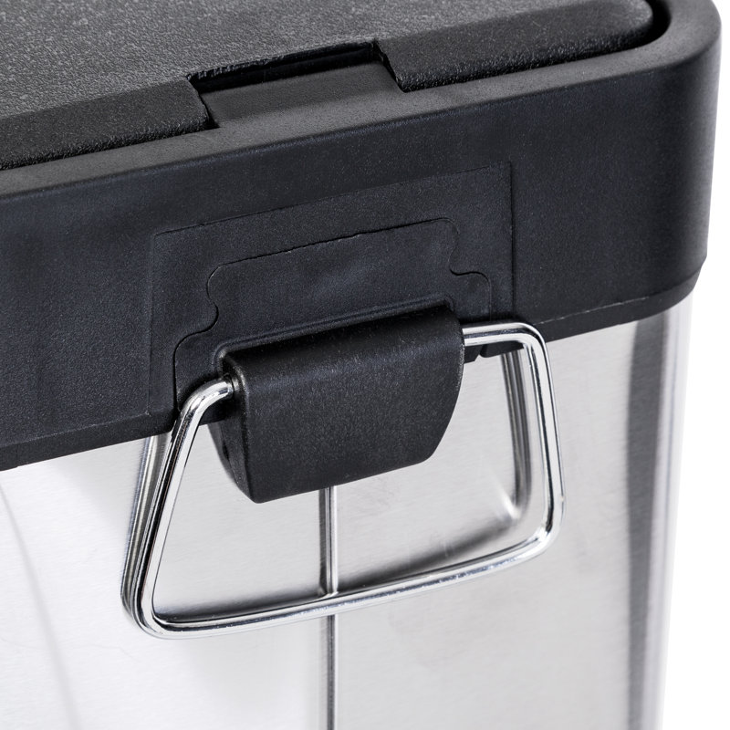 2.1 Gallon Silver Stainless Steel Rectangular Step Trash Can
