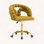 Chaise de bureau pivotante moderne en velours avec dossier à bulles et base dorée Modern