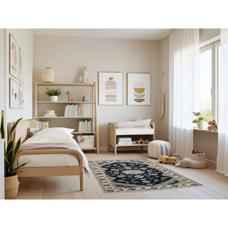 Machine Washable Overdyed Beige Area Rug, Rectangle 4' x 6'