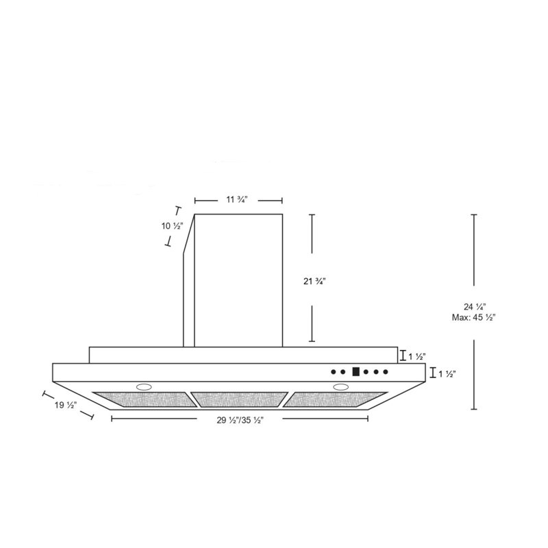 Cyclone 30 " W Stainless Steel 550 CFM Ducted (Vented) Wall Range Hood with Mesh Filter