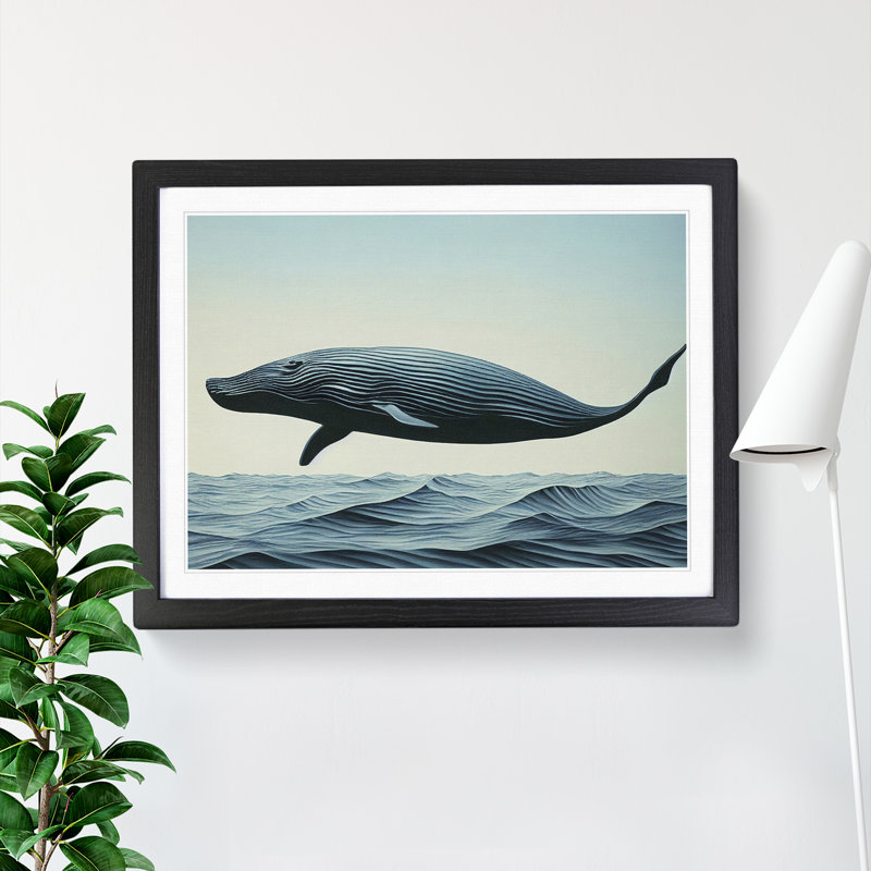 Modern Whale - Framed Print, Black Framed, 34cm H x 46cm W