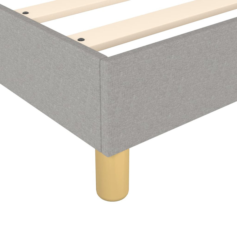 Box Spring Bed Frame Light Grey King Fabric , Light Gray, King