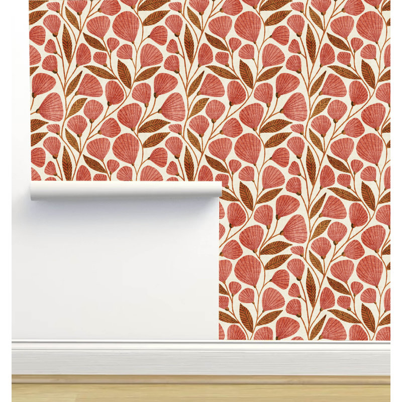 Rouleau de papier peint texturé L 2,16 pi x l 5 po Amy MacC Ready Designs, Rose foncé / or
