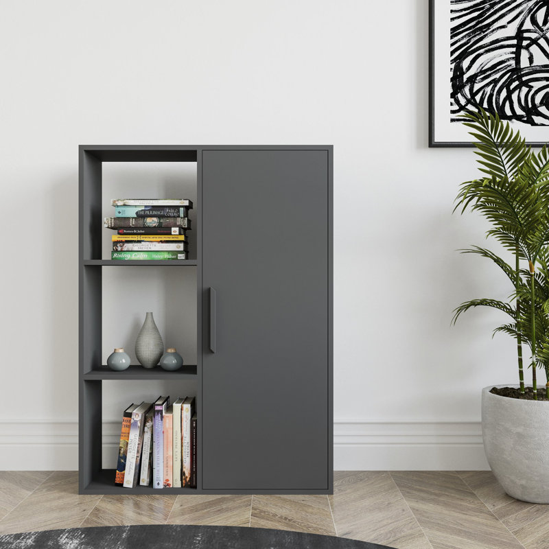 124.5cm H x 88.9cm W Najji Standard Bookcase, Anthracite