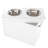 PETMAKER Elevated Dog Bowls with Storage, White